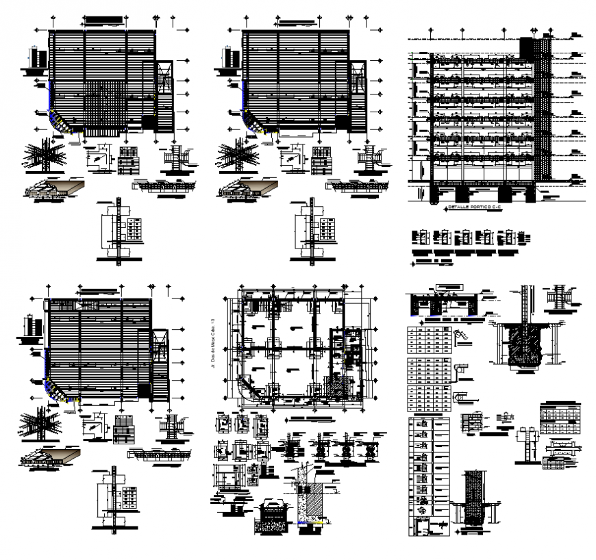 Column, beam and slab structure detail plan 2d view CAD structure autocad file