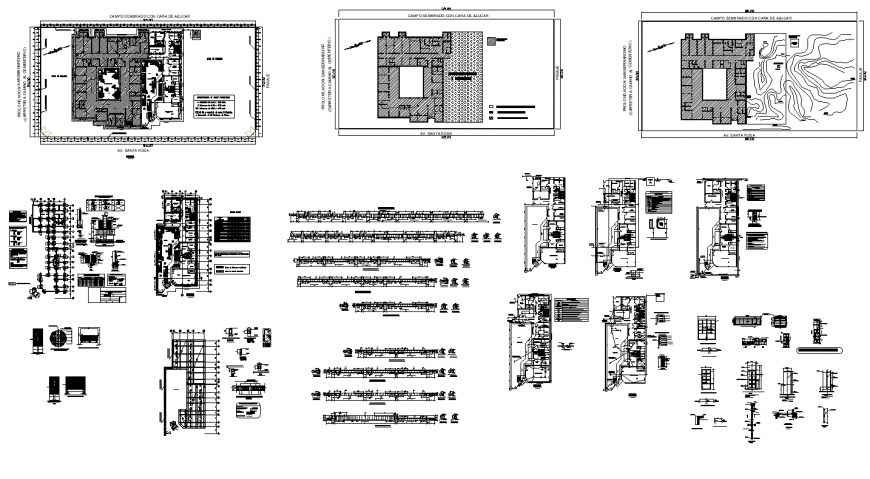 Column, beam and slab structure layout 2d view autocad file