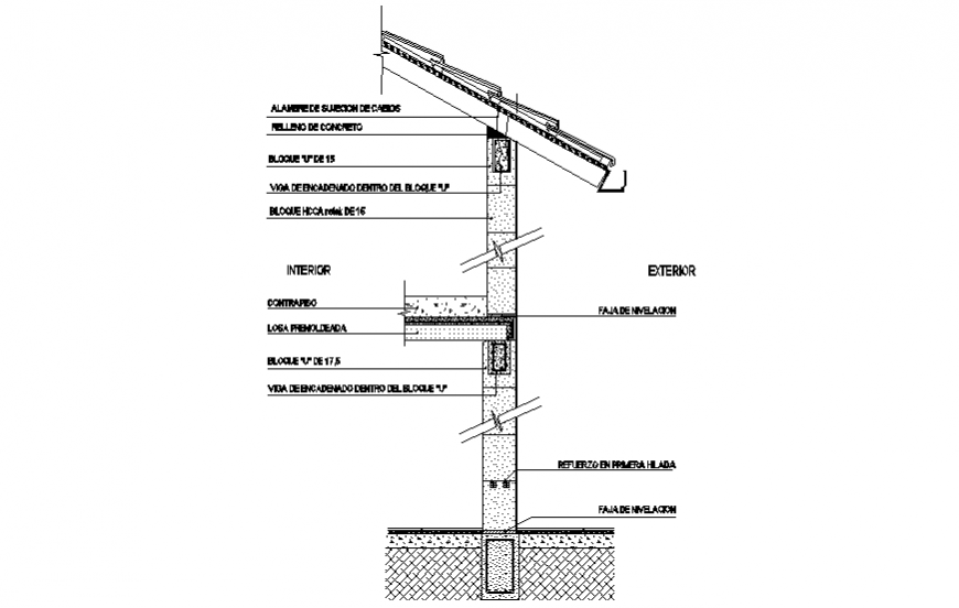 Column, slab and roof section layout file