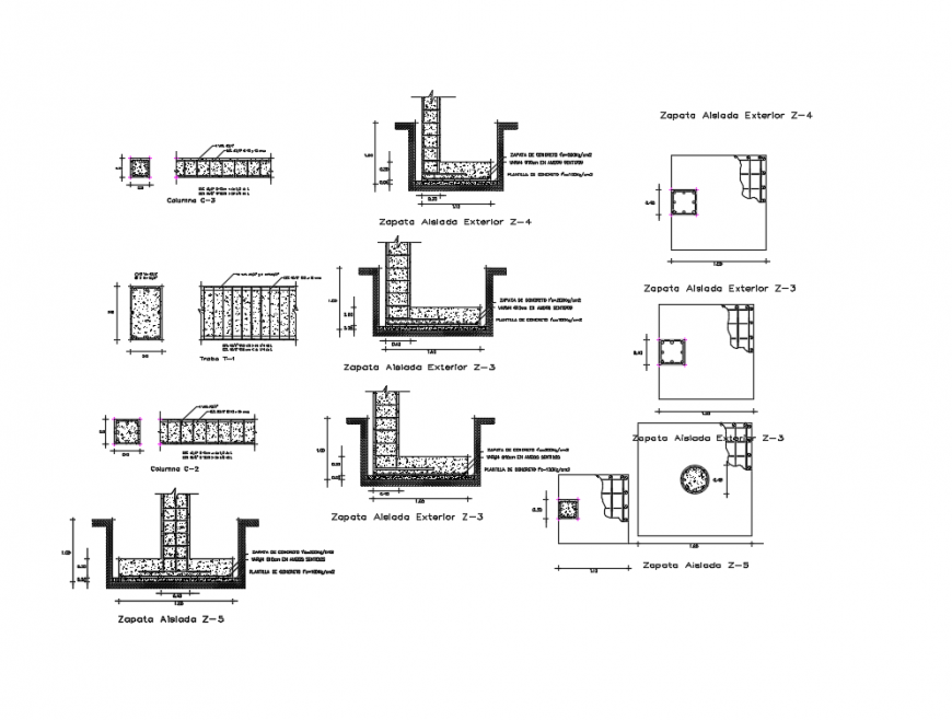 Column and beam blocks structural details dwg file