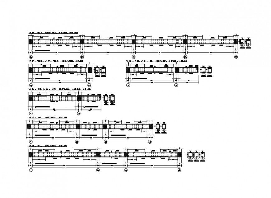 Column and beam connection CAD construction 2d view layout file in dwg format