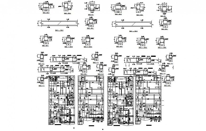 Column and beam connection structural blocks details drawings autocad file