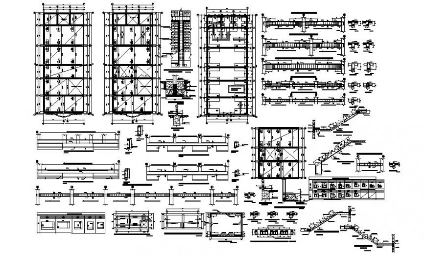 Column and beam joints details in this autocad drawing