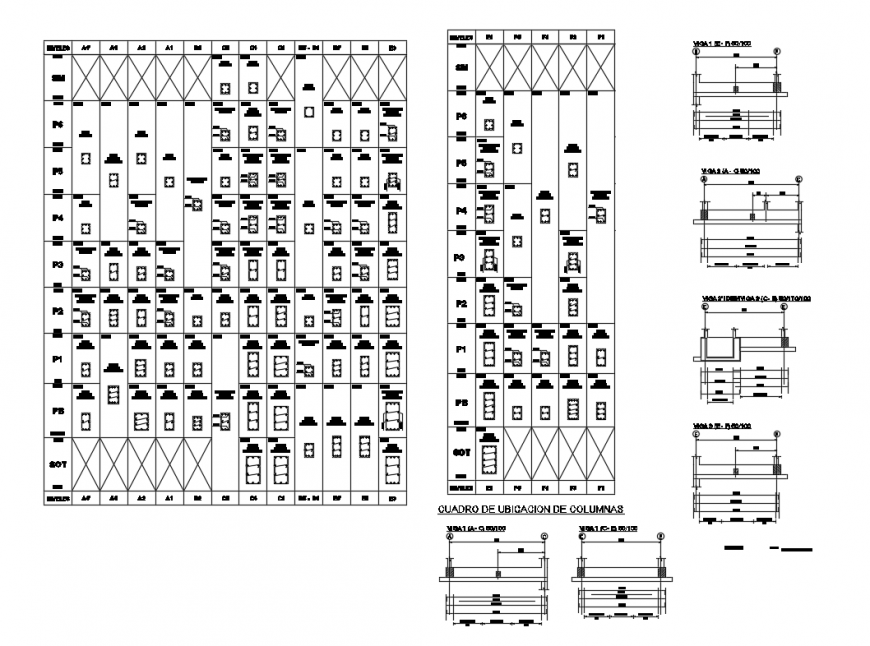 Column and beam picture constructive structural details dwg file