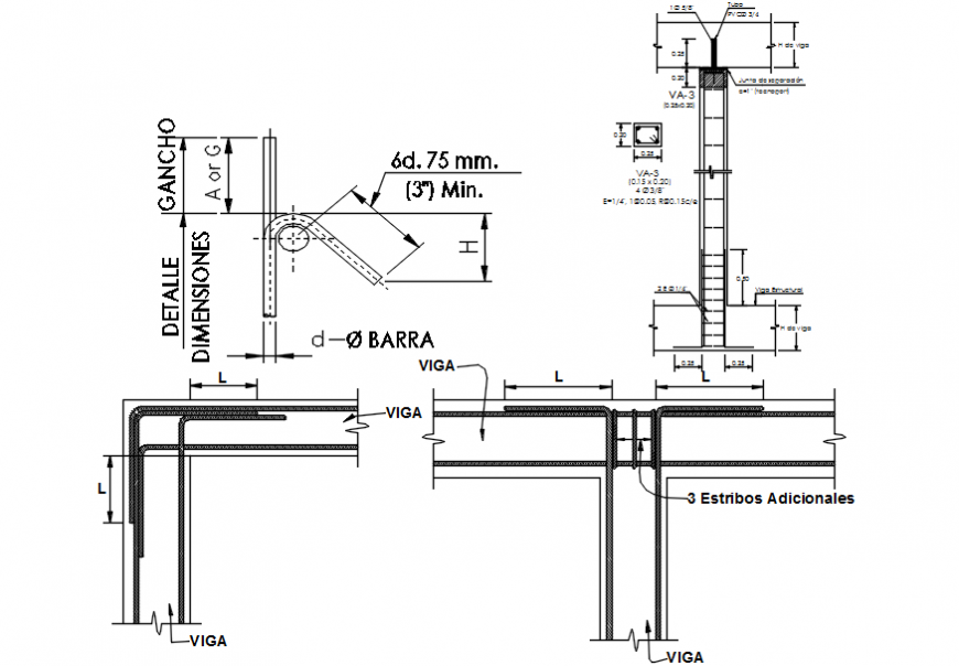 Column and beam section and structure details fir kitchen dwg file