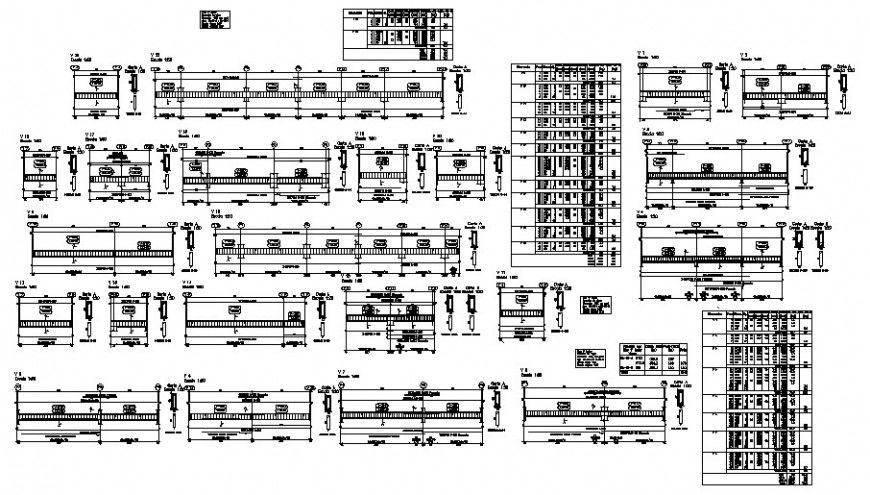 Column and beam section plan detail dwg file