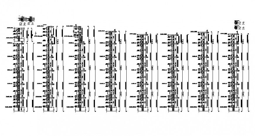 Column and beam structure blocks details drawing in autocad