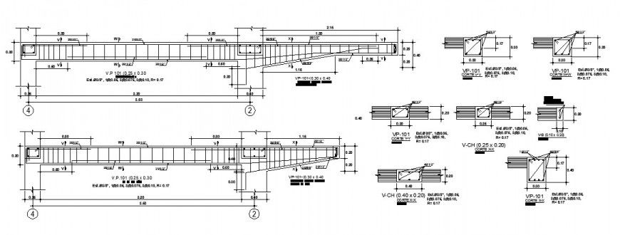 Column and beam structure detail 2d drawing layout autocad file