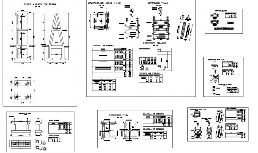 Column and other structure units detail 2d view CAD construction block autocad file
