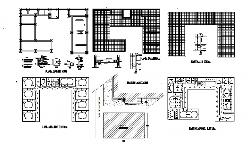 Column and wall detail view of construction in auto cad file