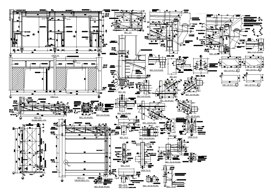 Column area and design with area of wall support area dwg file