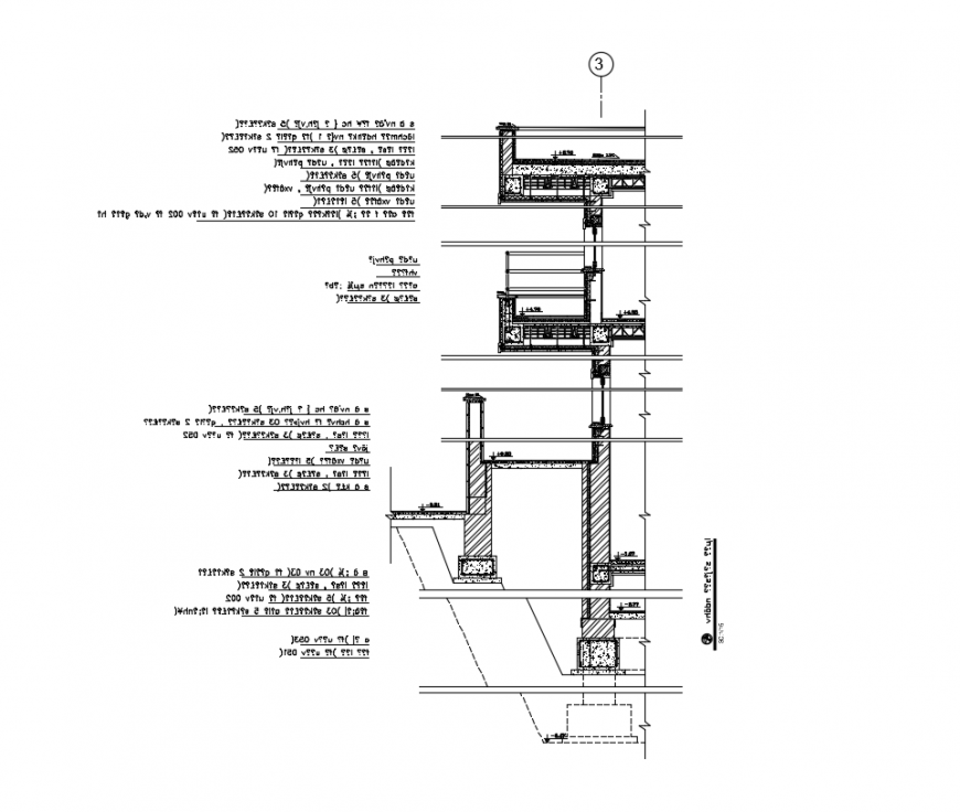 Column construction detail dwg file, Autocad format