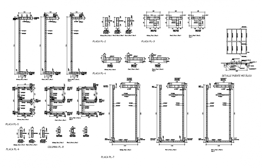 Column construction reinforcement detail elevation layout file