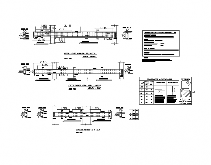 Column constructive structure details dwg file