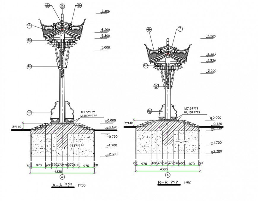 Column design section autocad file