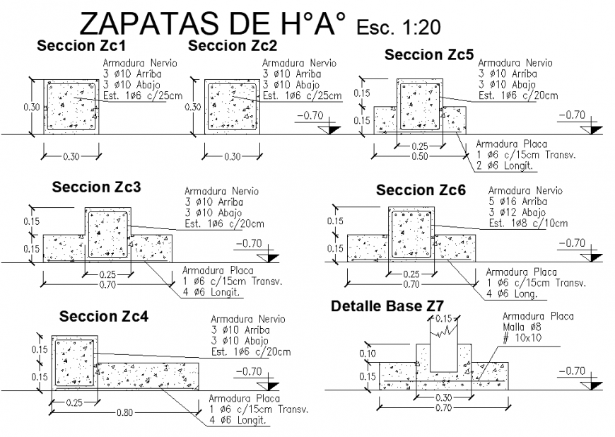 Column detail drawing in dwg AutoCAD file.