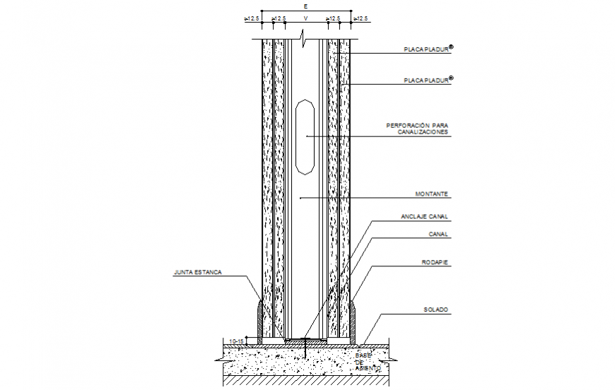 Column detail drawing in dwg file