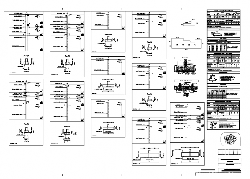 Column detail elevation 2d view layout CAD structure layout file