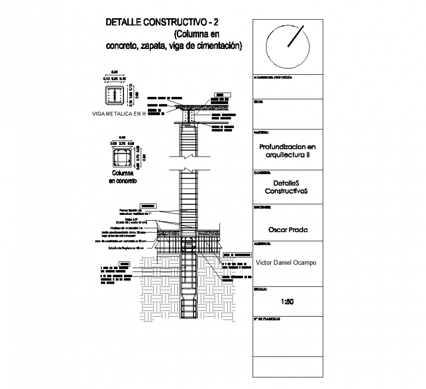 Column detail elevation and structural plan layout file