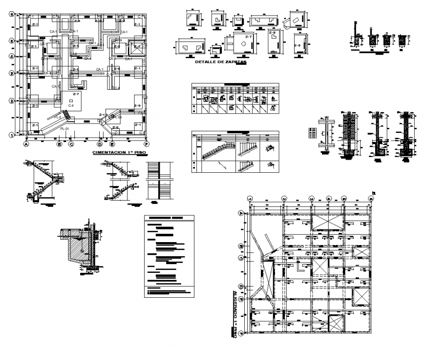 Column detail elevation plan layout autocad file
