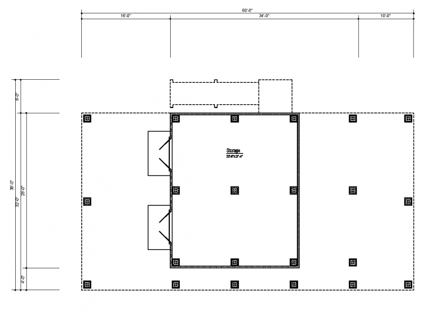 Column detail in design with construction design dwg file