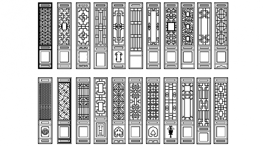 Column different design autocad file