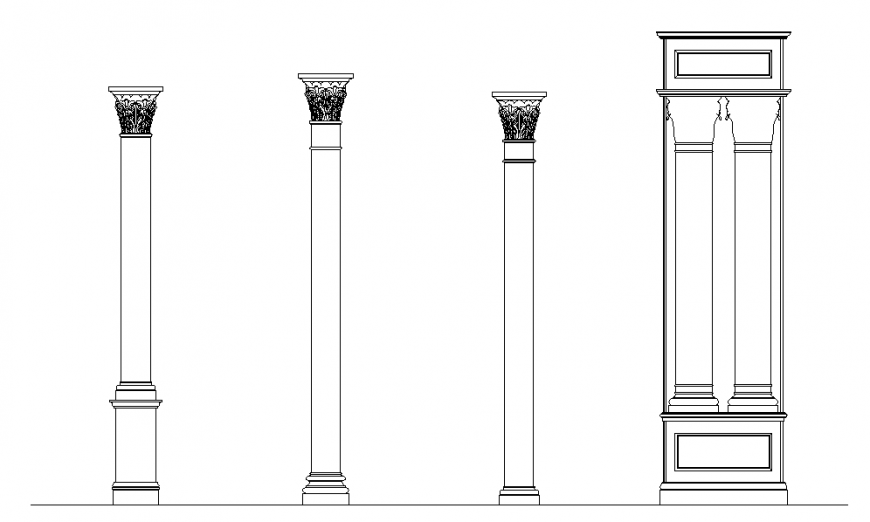 Column Elevation Block Design in Autocad File