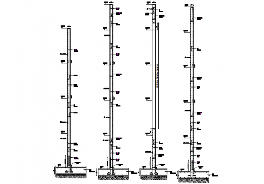 Column Elevation with Construction Details AutoCAD DWG File Download