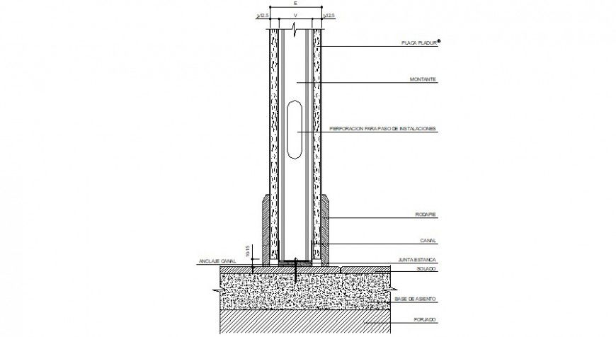 Column footing section and structure drawing details dwg file
