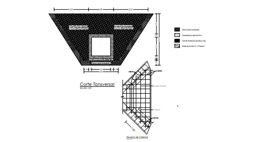 Column head reinforcement detail drawing in dwg AutoCAD file.