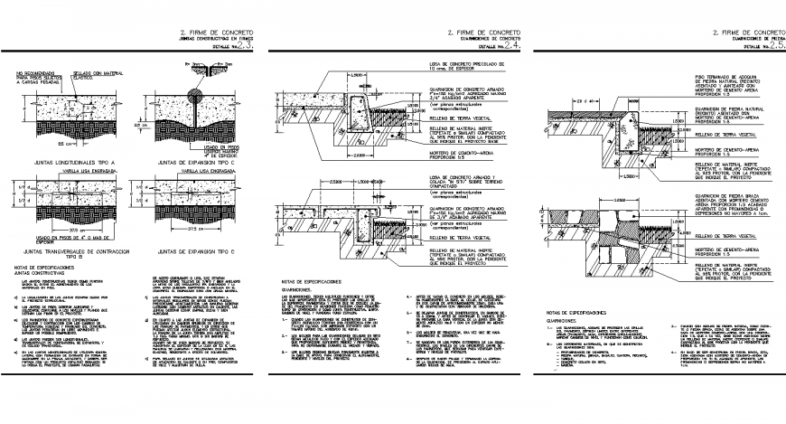 Column joint concrete pavement dwg file