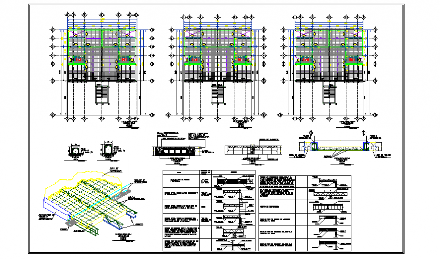 Column section detail design of Housing Complex design drawing