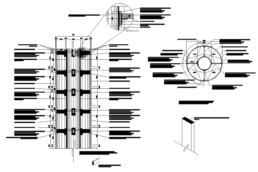 Column structure and construction drawing in dwg file.