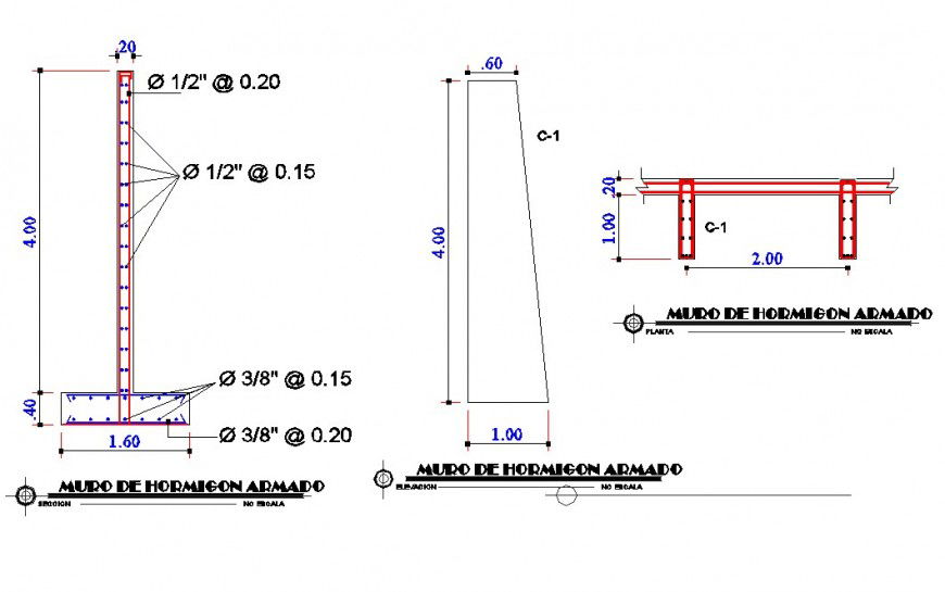 Column structure detail 2d view CAD construction unit layout autocad file