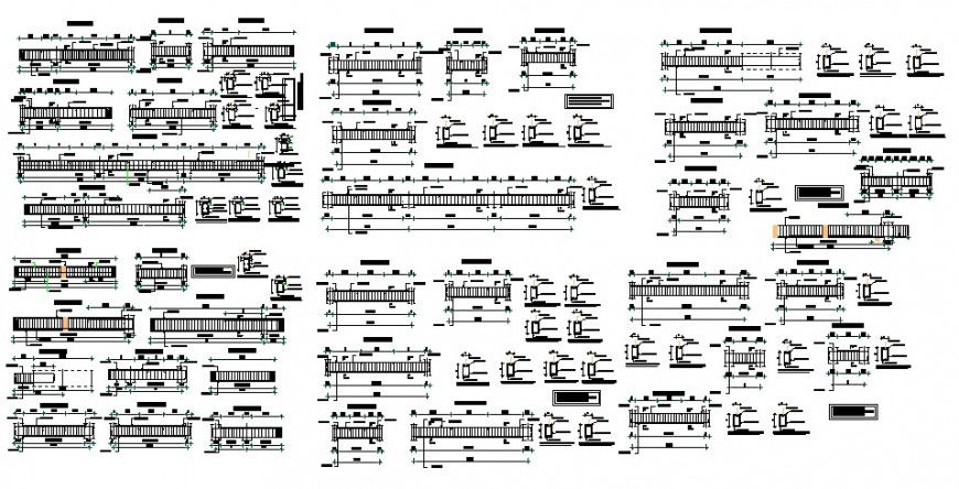 Column structure details 2d view autocad software file