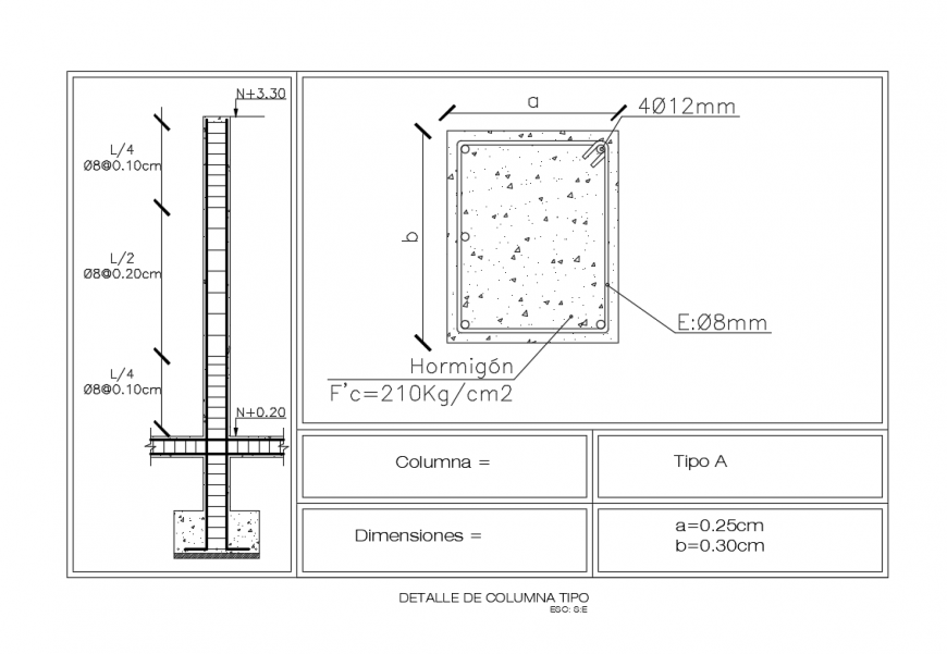 Column structure details of children care center cad drawing dwg file