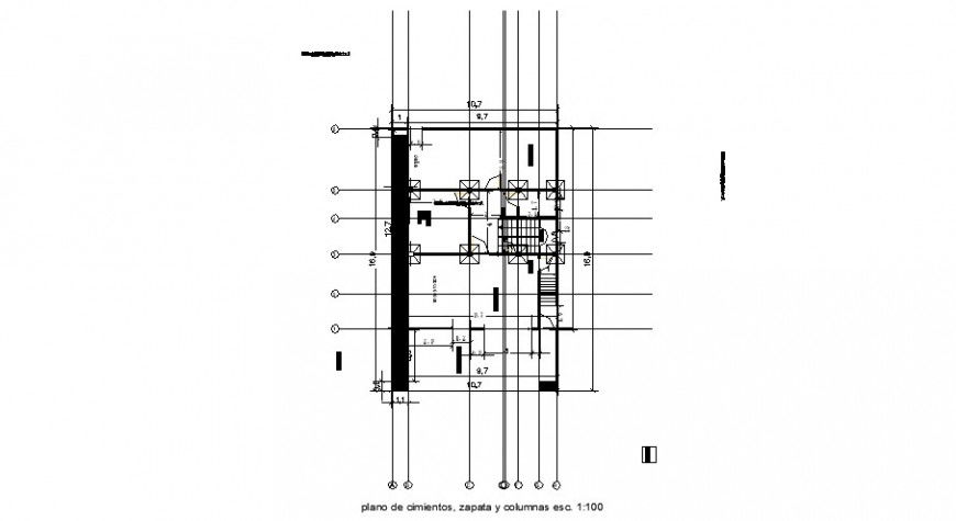 Column structure details plan 2d view drawing autocad file
