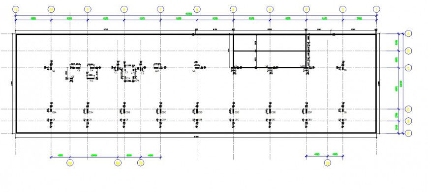 Column structure installation 2d view CAD block layout file in dwg format