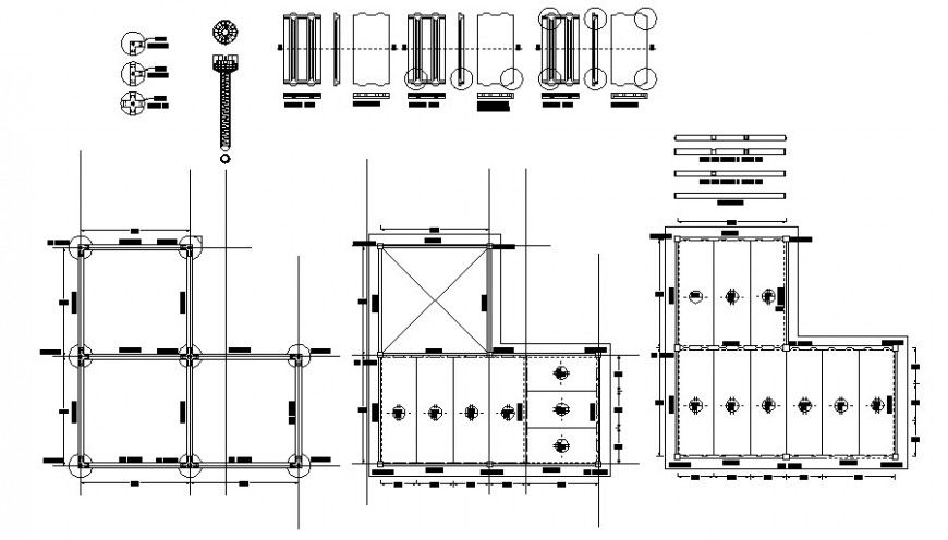 Column structure plan details drawing autocad file