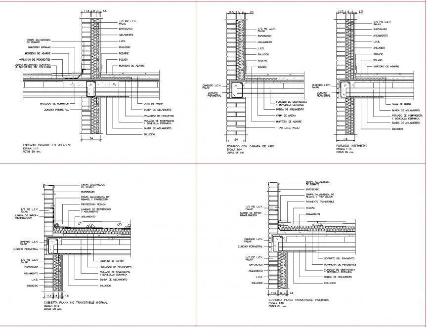 Column with wall section plan layout file