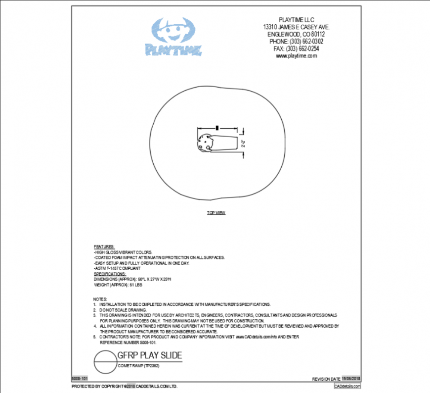 Comet ramp wooden play park equipment cad details dwg file