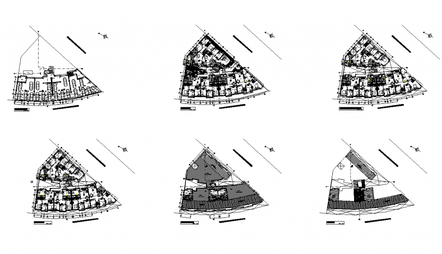 Commerce building blocks detail layout 2d view autocad file