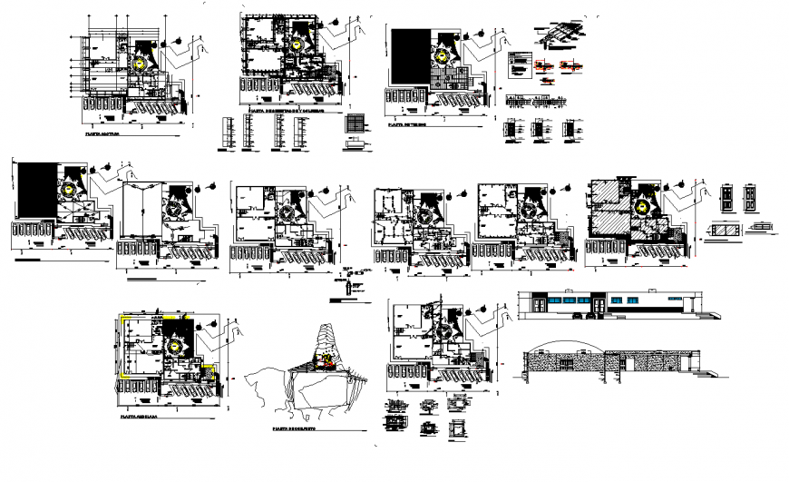 Commerce building detail plan layout autocad file