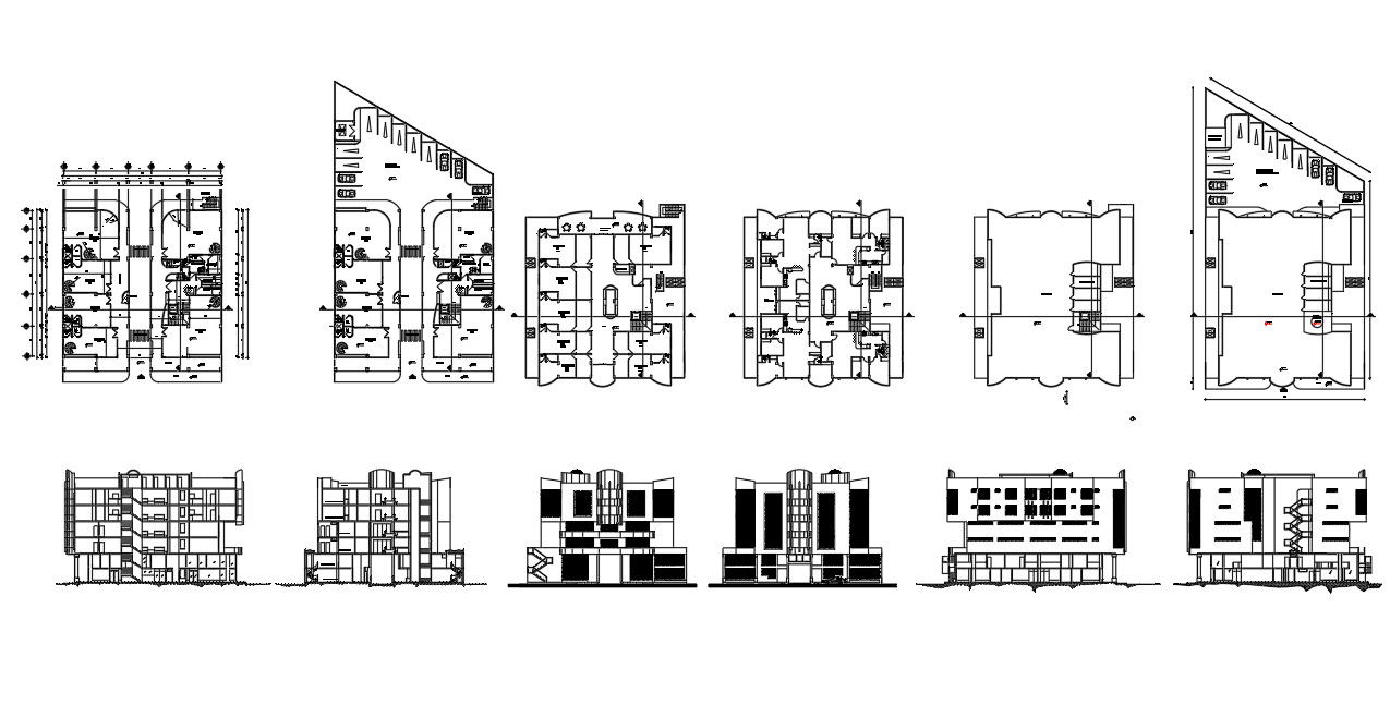 Elevation Shopping Center AutoCAD Project Plan DWG Drawing File