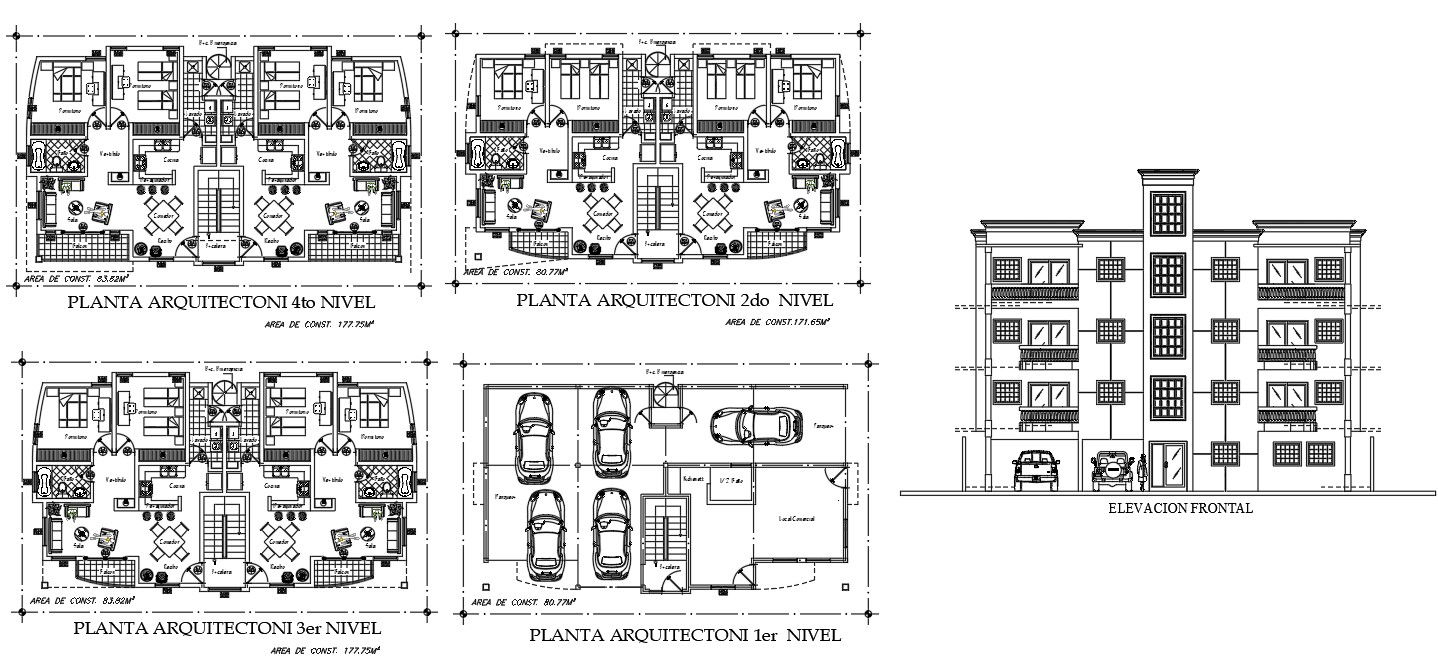 Residential and Commercial House Design Drawing in AutoCAD DWG File