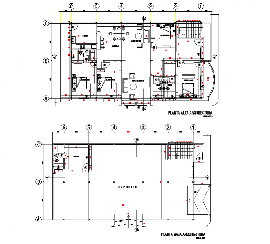 Commercial unit residential building plan view AutoCAD file