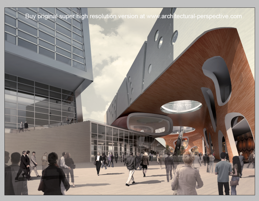 Commercial area detail elevation 3d model 3d max file