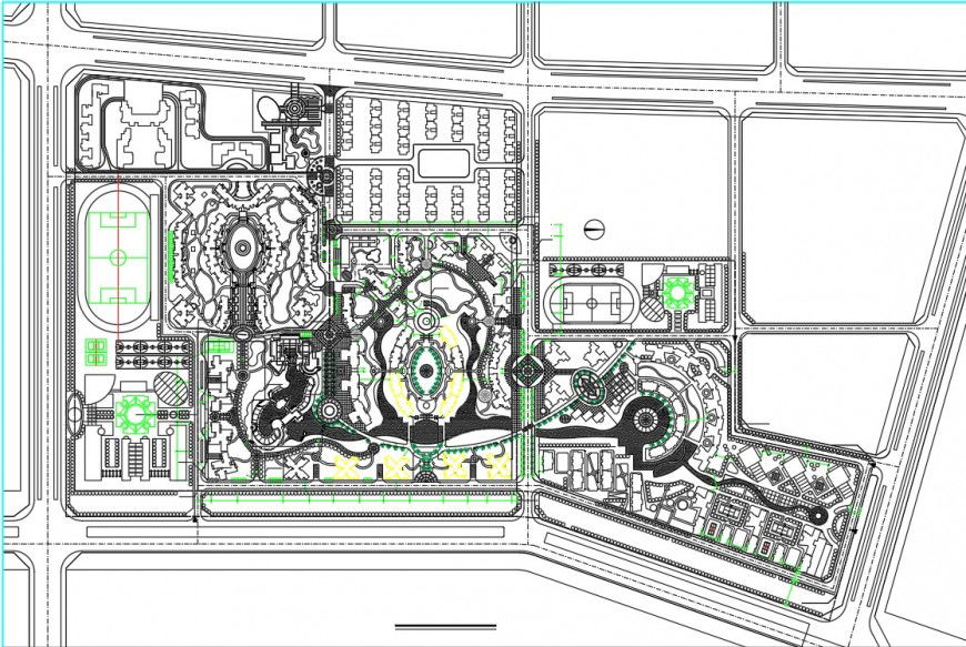 Commercial area plan detail autocad file