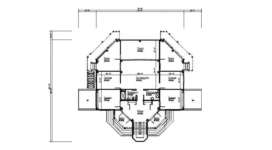 Commercial building 2d view detailing drawing in autocad format