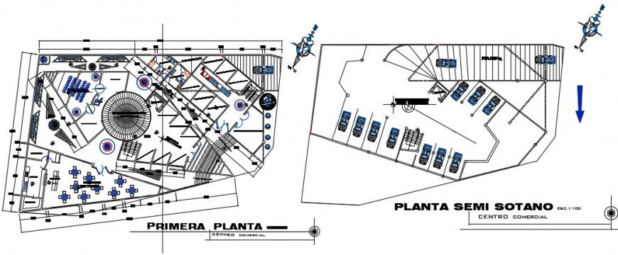 Commercial building area and plan drawings 2d view autocad file
